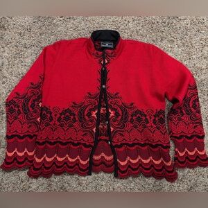 Dale of Norway Red and Black Cardigan